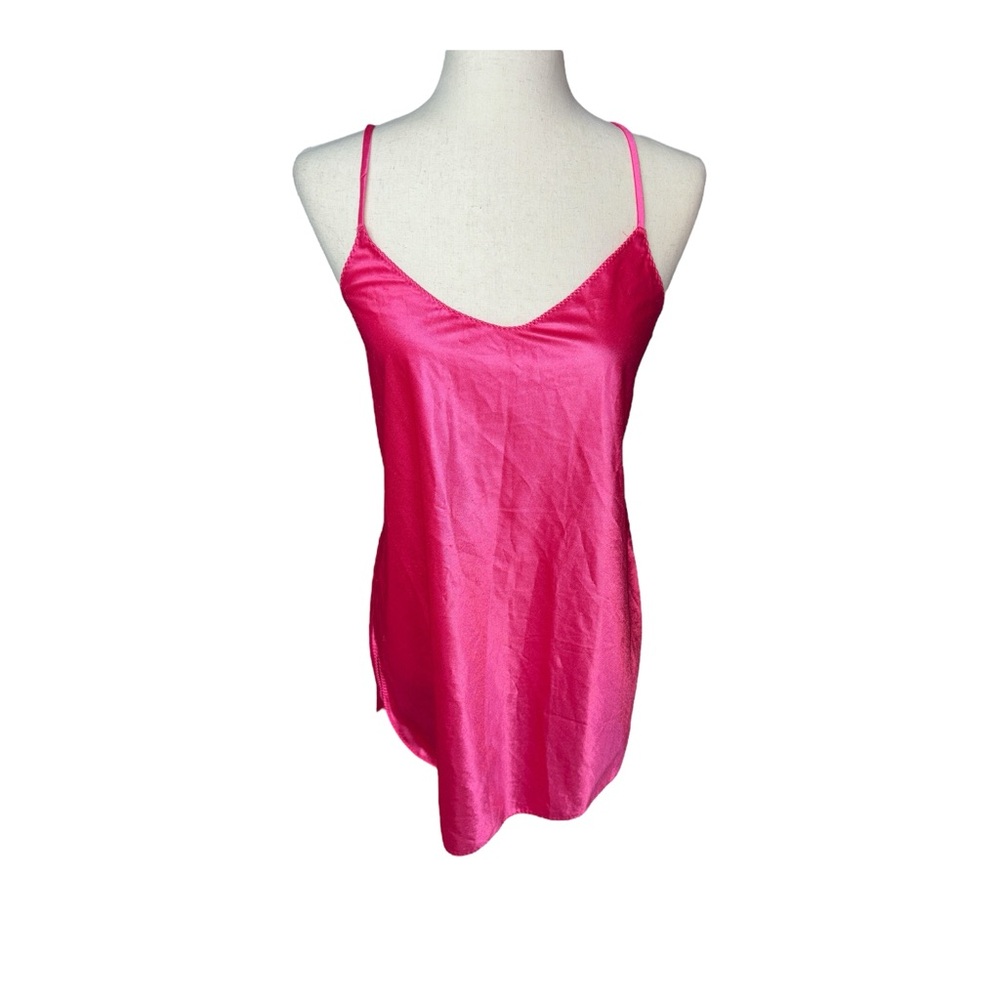 Satin vintage slip dress in pink